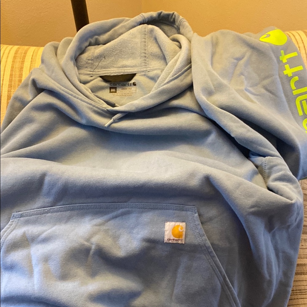 BNWOT Carhartt Men’s Light Blue Pullover Hoodie